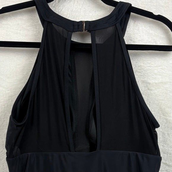 Black Mesh One Piece Swimsuit Bathing suit Minimalist Resort Luxe Sophisticated - Picture 11 of 12